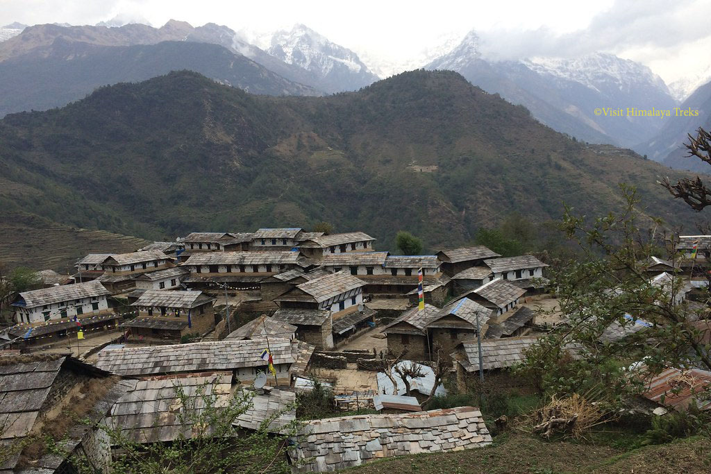 Ghandruk Village, A local traditional Gurung village, en route to Ghorepani Poon Hill Ghandruk Circuit Trek. 