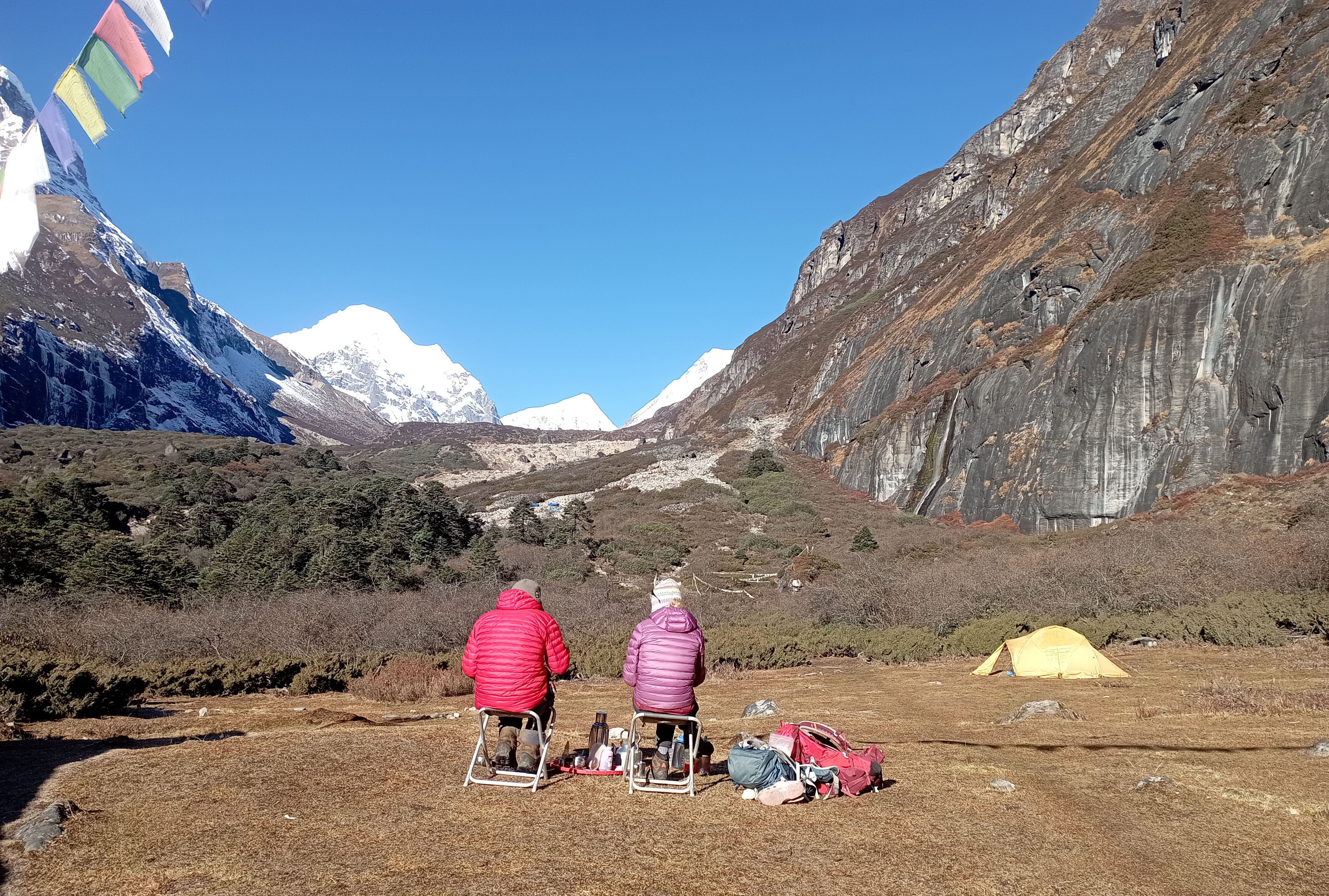 Enjoying wilderness Camp at Makalu Base Camp Trek 